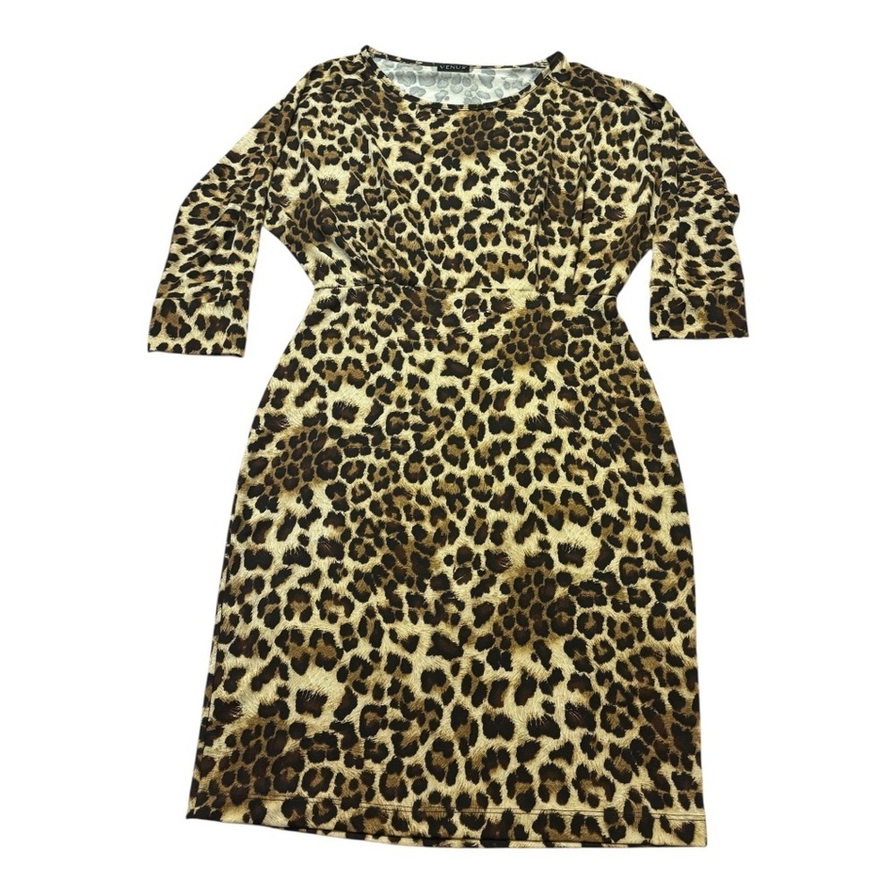 VENUS Animal Print Long Sleeve Dress